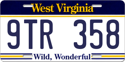 WV license plate 9TR358