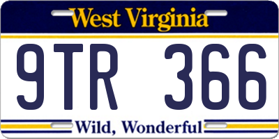 WV license plate 9TR366