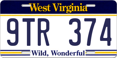 WV license plate 9TR374