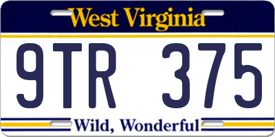 WV license plate 9TR375