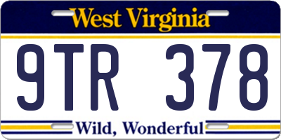 WV license plate 9TR378