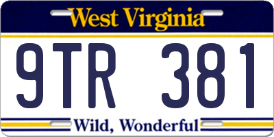 WV license plate 9TR381