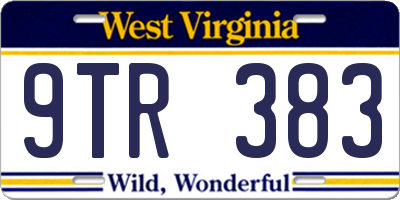 WV license plate 9TR383