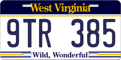 WV license plate 9TR385