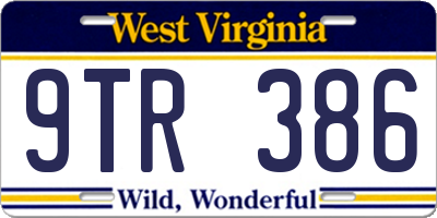 WV license plate 9TR386