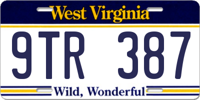 WV license plate 9TR387
