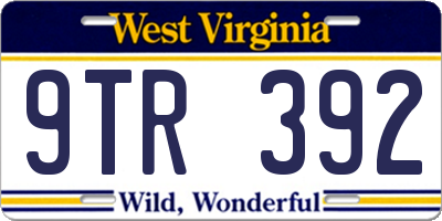 WV license plate 9TR392