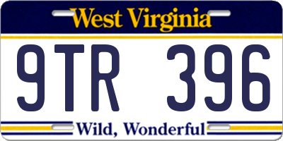 WV license plate 9TR396