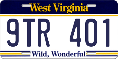WV license plate 9TR401