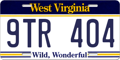 WV license plate 9TR404