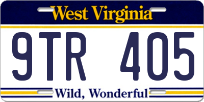 WV license plate 9TR405