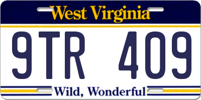 WV license plate 9TR409