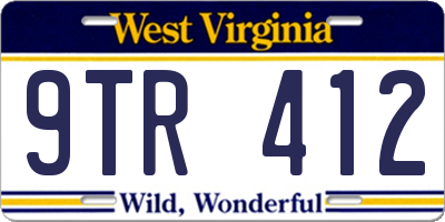 WV license plate 9TR412