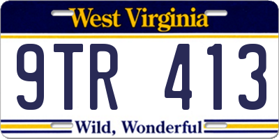 WV license plate 9TR413
