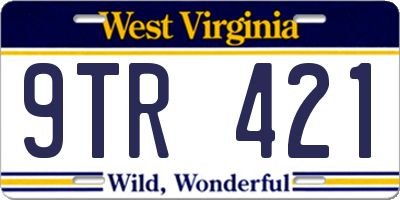 WV license plate 9TR421