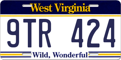 WV license plate 9TR424