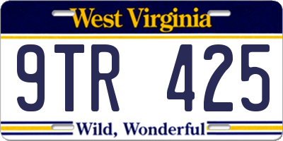 WV license plate 9TR425