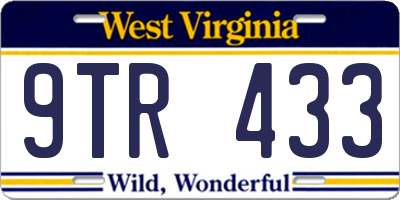 WV license plate 9TR433