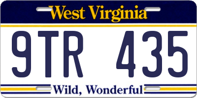 WV license plate 9TR435