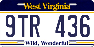 WV license plate 9TR436