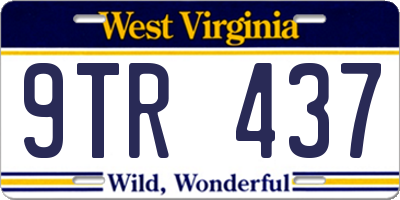 WV license plate 9TR437
