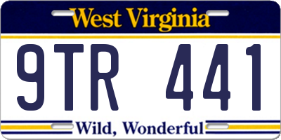 WV license plate 9TR441