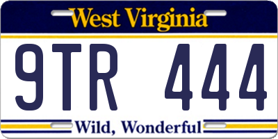 WV license plate 9TR444