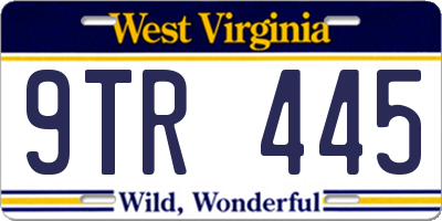 WV license plate 9TR445