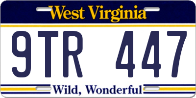 WV license plate 9TR447