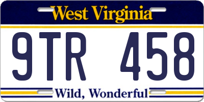 WV license plate 9TR458
