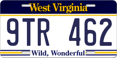 WV license plate 9TR462