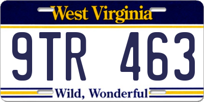 WV license plate 9TR463