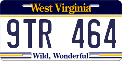 WV license plate 9TR464