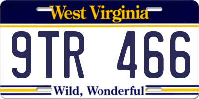 WV license plate 9TR466