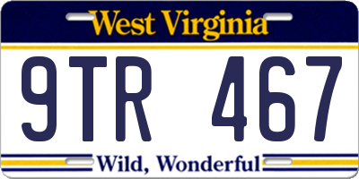 WV license plate 9TR467