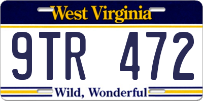 WV license plate 9TR472
