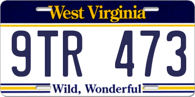 WV license plate 9TR473