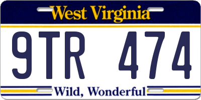 WV license plate 9TR474