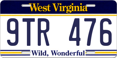 WV license plate 9TR476