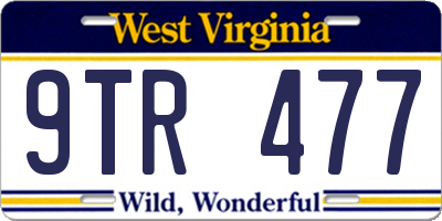 WV license plate 9TR477
