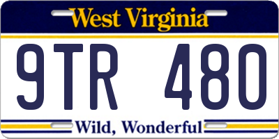 WV license plate 9TR480
