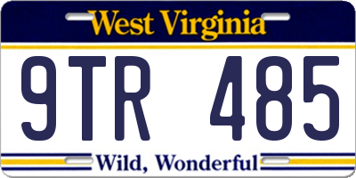 WV license plate 9TR485