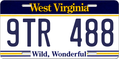 WV license plate 9TR488