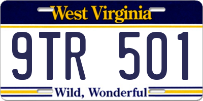 WV license plate 9TR501