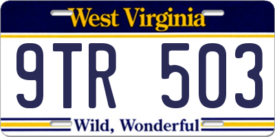 WV license plate 9TR503