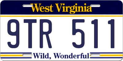 WV license plate 9TR511