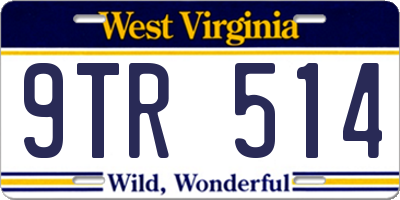 WV license plate 9TR514