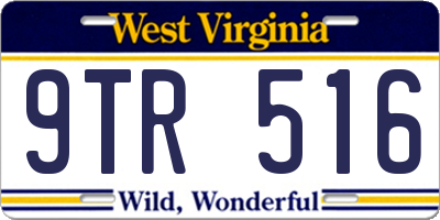 WV license plate 9TR516
