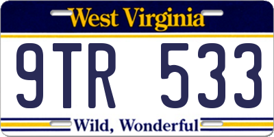 WV license plate 9TR533