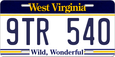 WV license plate 9TR540